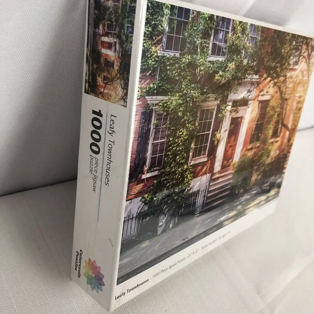 COLORCRAFT 1000 Piece Jigsaw Puzzle Leafy Townhouses NEW SEALED = Poster 28 x 20